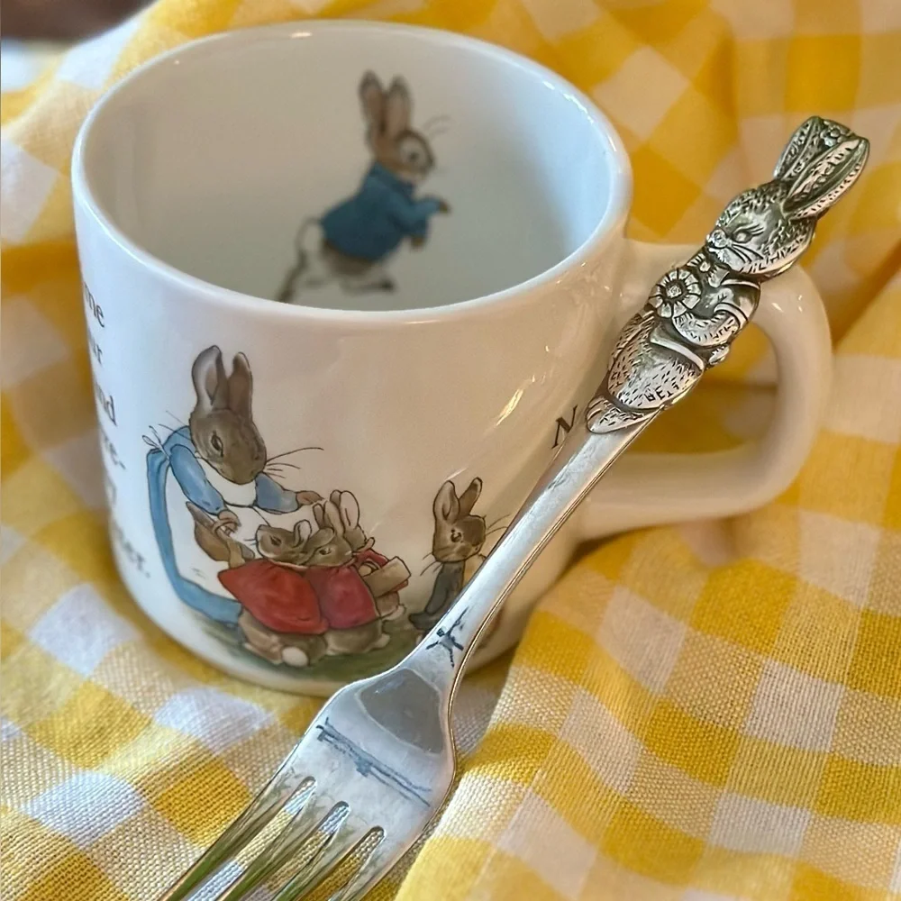 Wedgwood Peter Rabbit Childs Bowl and Cup Dish Set with Fork